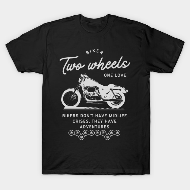 Two Wheels One Love T-Shirt by Feathery-adventure